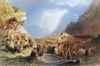 A pattern in Connemara. Ireland, from the landscape and antiquities of Ireland, 1841, digital