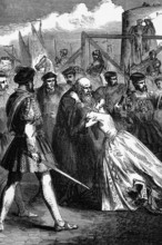 Margaret Roper, the daughter of Sir Thomas More, with her father shortly in front of his execution