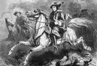 George II at the Battle of Dettingen, which took place on 27 June 1743 during the War of the