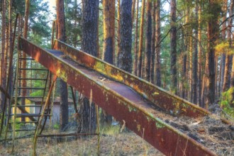 Slide, Isumrudnyi children's holiday camp, Lost Place, Chernobyl exclusion zone, Ukraine, Eastern