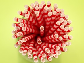 Drinking straws in the cup