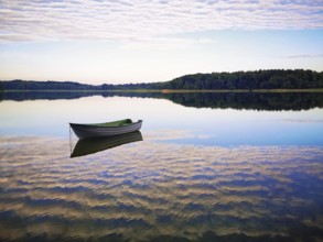 Dawn at Lake Lübbesee near Templin, Brandenburg, Germany, Europe