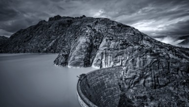 Panoramic view of Lake Grimsel, Switzerland, Europe