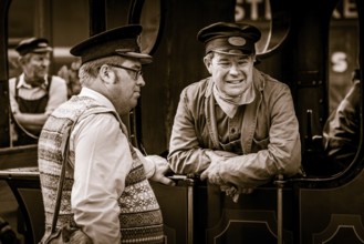 Engineman and conductor at the Southern at War re-enactment day