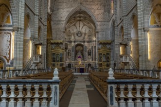 Evora, Portugal - 24 March, 2022: view of the altar in the Church of San Francisco in Evora