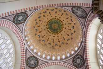 Inner view of dome in Ottoman architecture in, Istanbul, Turkey, Asia