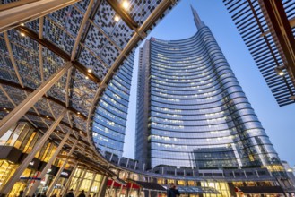 Milan Italy, Porta Nuova District. Gae Aulenti Square. Unicredit Tower