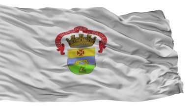 Porto Alegre City Flag, Country Brasil, Isolated On White Background