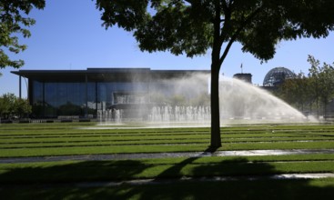 Federal Chancellery, Lawn sprinkler, Berlin, Federal Republic of Germany