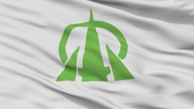 Oyabe City Flag, Country Japan, Toyama Prefecture, Closeup View, 3D Rendering