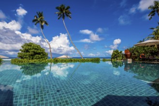 The pool at Hilton's DoubleTree Resort & Spa, Mahe, Republic of Seychelles, Indian Ocean