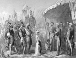 The submission of the young Maharaja Duleep Singh to Sir Henry Hardinge at the end of the 1st Sikh