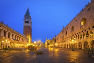 Piazza San Marco at dawn, Venice, Italy, Europe