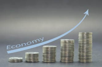 Great concept of savings, economy, pile of coins