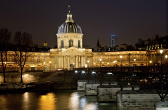 Illuminated Institut de france at night, Paris, France Paris, France, Europe