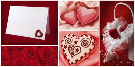 Valentine's day greetings backgrounds collection with hearts