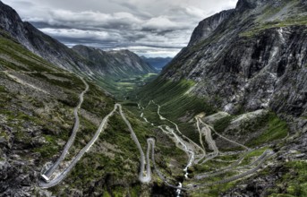 Panoramic view of the Trollstigen a mountain pass road in Norway