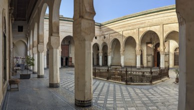 FES, MOROCCO, APRIL 02, 2023, Beautiful traditional old palais El Glaoui in the medina of Fes,
