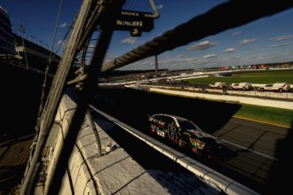 NASCAR Cup Series driver, BRAD KESELOWSKI (6), races through the turns during the Bank of Amercia