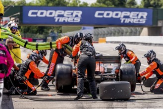 MARCUS ARMSTRONG (11) of Christchurch, New Zealand comes down pit road for service during the Honda