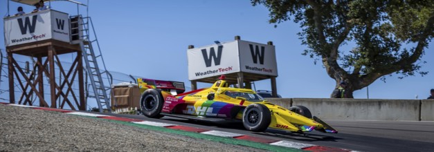 ALEX PALOU (10) of Barcelona, Spain practices for the Firestone Grand Prix of Monterey at