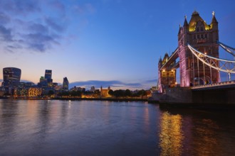 London Tower Bridge sunset on Thames river in England