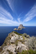 Ibiza Es Vedra and Vedranell from Torre des Savinar Sant Josep in Balearic Islands