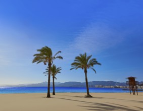 Cullera Playa los Olivos beach in Mediterranean Valencia at Spain