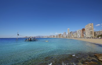 Benidorm Levante beach in Alicante Mediterranean of Spain