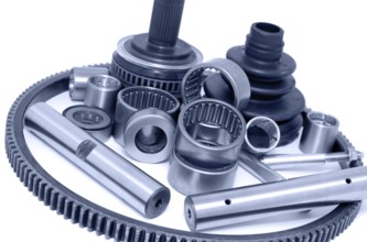 Some auto spare parts against white background