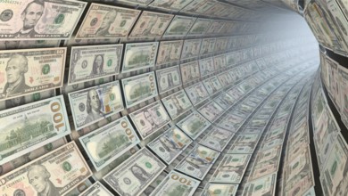 Symbolic image on the subject of online banking, capital flight, cybercrime, etc