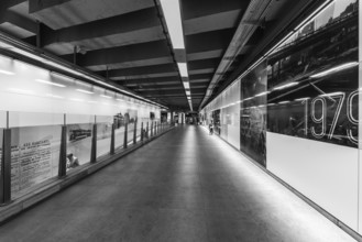Koekelberg, Brussels Capital Region, Belgium, 09 25 2019 The pedestrian hallway of the metro and