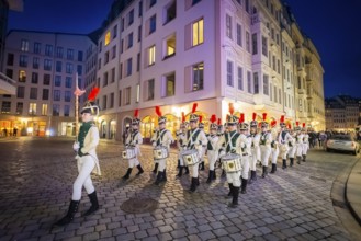 The world champion of marching bands, the Radeberger Spielmannszug, opens the Dresden Winter