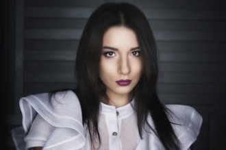 Portrait of a girl in the Studio, fashion, jewelry