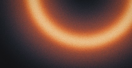 Glowing burning fire ring dark background, grainy gradient orange red yellow black noise texture