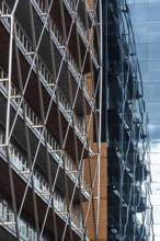 San Julian, Malta, 01 07 2022: Modern abstract of glass and steel building construction, Europe