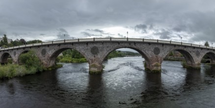 Smeaton's Bridge, stone arch bridge, drone shot, Perth, Scotland, Great Britain