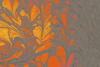 Abstract marbling floral pattern for fabric, design
