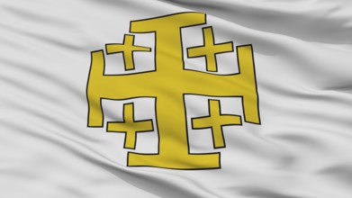 Jerusalem Cross Flag, Close Up View