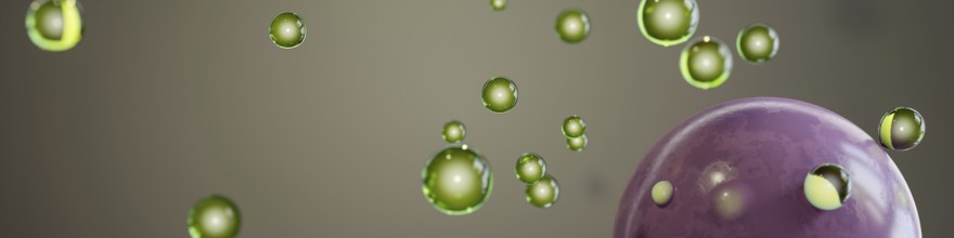 A strange bubbles background banner. 3D illustration