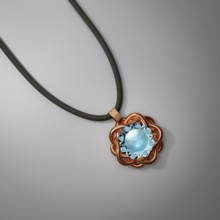 Beautiful topaz jewel necklace on black background, 3D illustration