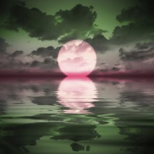 A big sooting sunset wallpaper 3D illustration