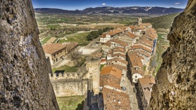 Panoramic View from City Walls, Frías Medieval Town, Historic Artistic Grouping, Las Merindades,