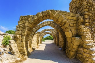 Excursion to the Archaeological Park of the Roman Empire. Arched passage - covered street of Port