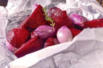Oven baked red beets