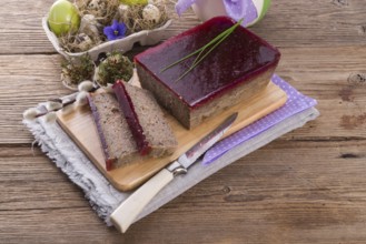 Purifies pie with mushrooms and wild cranberries