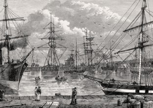 Edinburgh Dock, Leith, Edinburgh, Scotland, 19th century