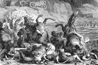 Alexander the Great fighting against the Thracians, 335 BC
