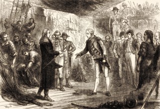 Admiral De Winter, commander of the Dutch fleet, surrendering of Adam Duncan on 11 October 1797,