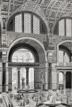 The Baths of Caracalla in ancient Rome, Italy, Reconstruction, Europe